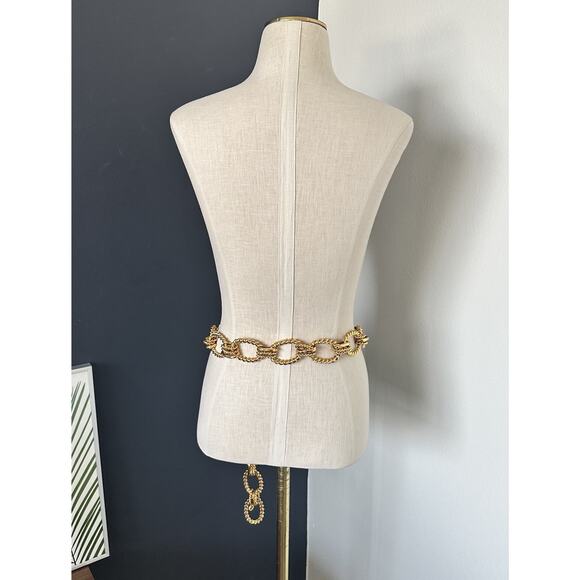 ST JOHN Custom Vintage Gold Tone Chain Belt Logo Hook RARE - Picture 7 of 12